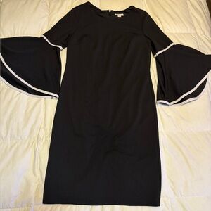 Elegant Black Dress with Flared Sleeves